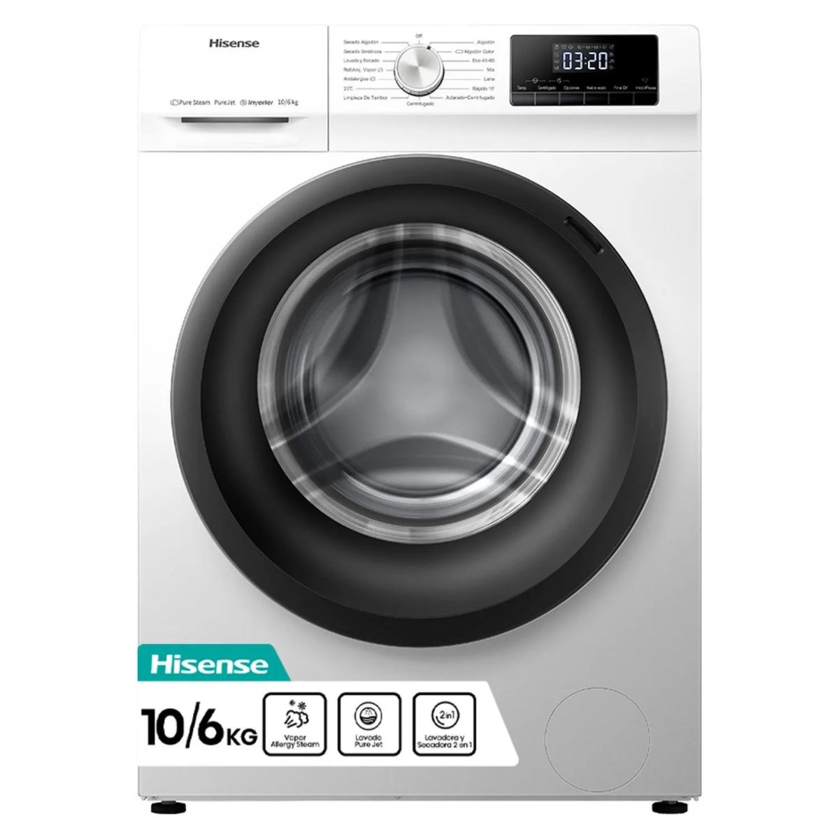 HISENSE - Lavadora Hisense WD3Q1042BW 10 kg Blanco Carga Frontal - Caja Reciclada