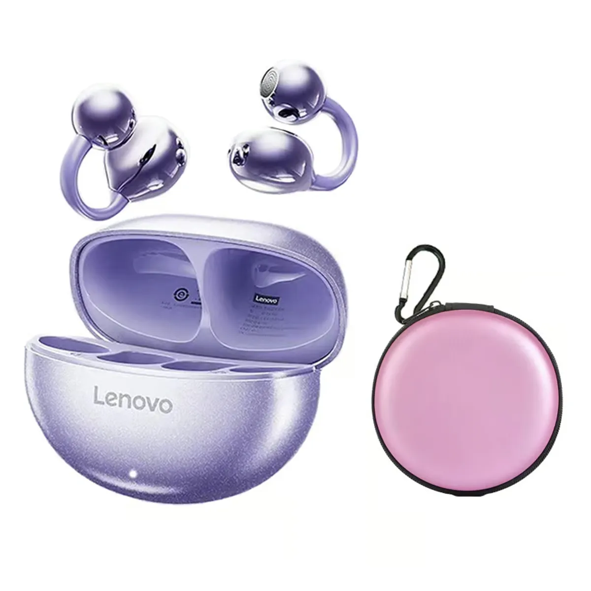 LENOVO - Audífonos Bluetooth Lenovo TA140 Tws Bluetooth 54-Morado Y Estuche