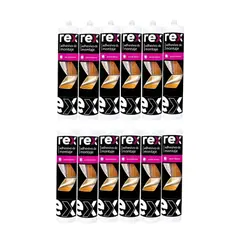 REX - Silicona Adhesivo De Montaje 300 Ml. 12 Unidades