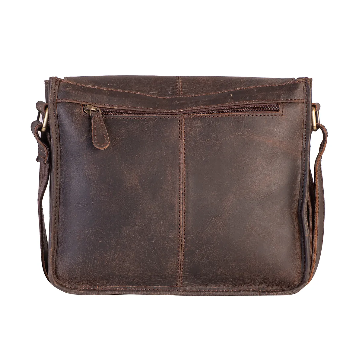 FRANZ MOSSI - Bolso de cuero grueso tipo maletín Bandolera Marrón Franz Mossi