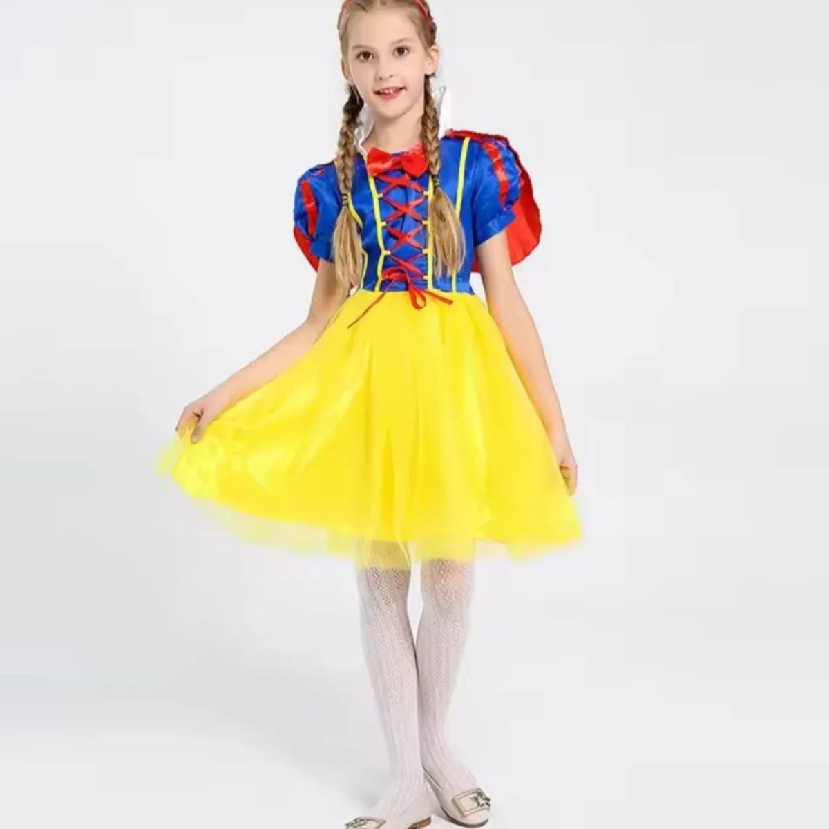 GENERICO - Disfraz princesa blanca nieve niña talla 6-8 con accesorios