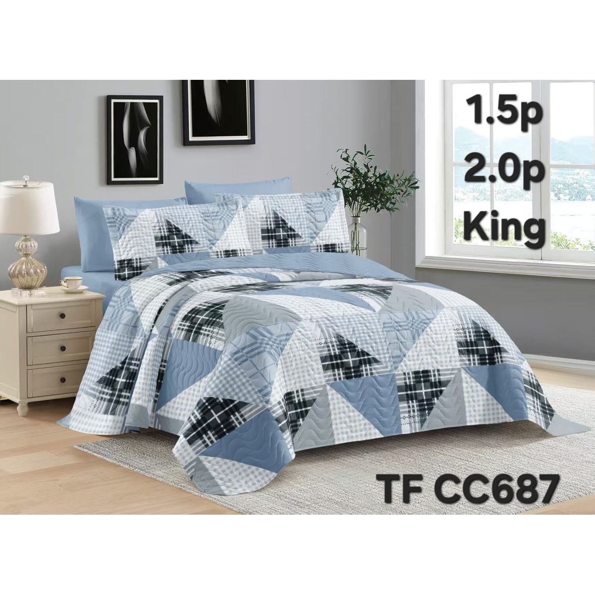 GENERICO - Cubrecama de verano quilt king