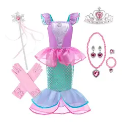 GENERICO - Disfraz princesa sirenita para niña talla 8 con accesorios