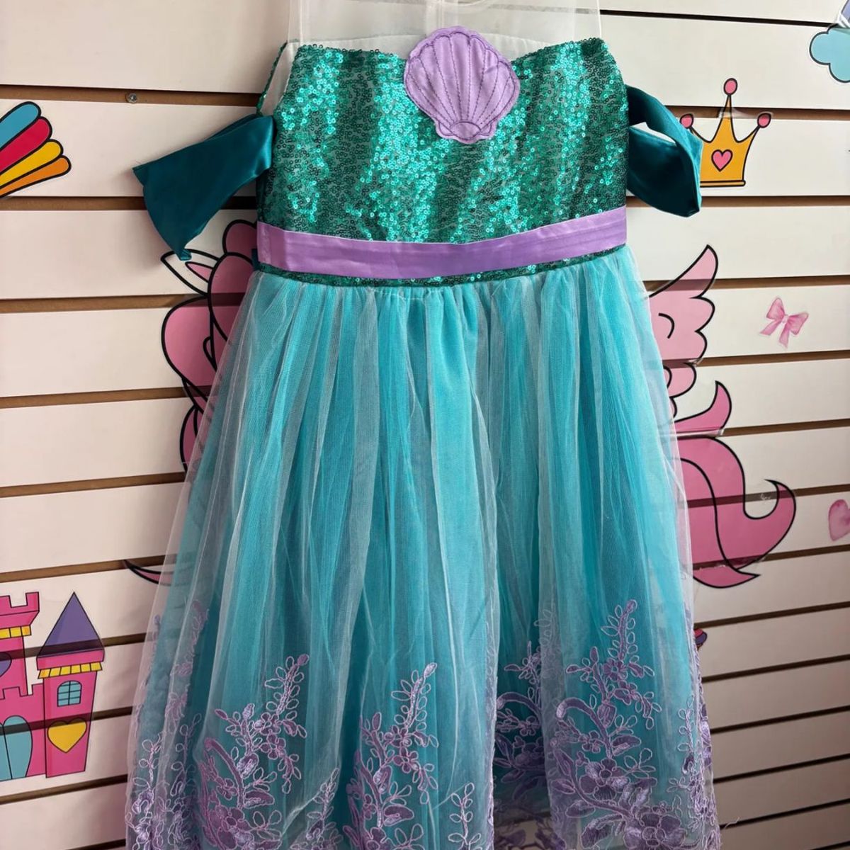 GENERICO - Vestido disfraz princesa sirenita para niña talla 8