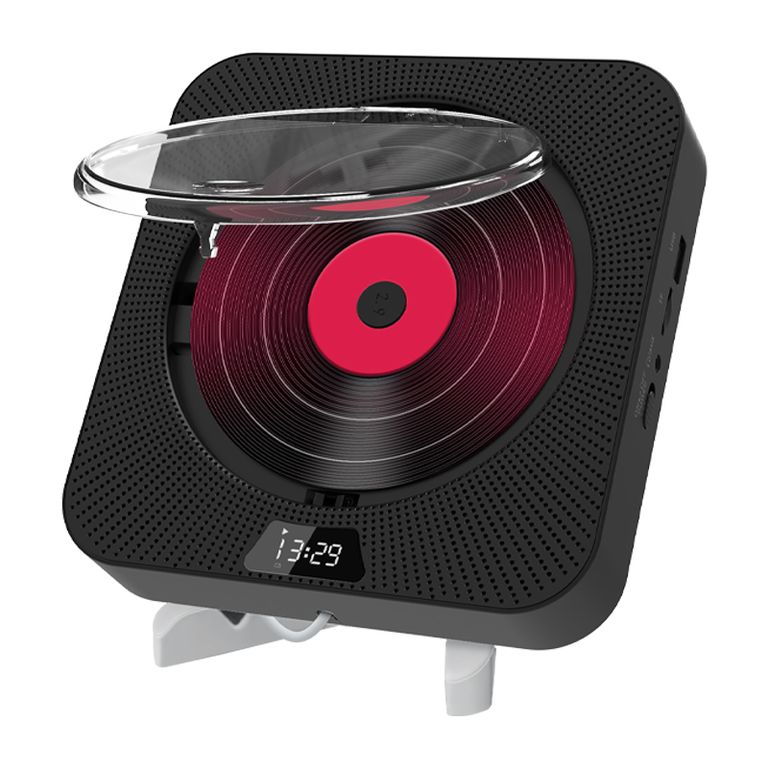 DANWEILE Pantalla LED Reproductor CD portátil Altavoces Bluetooth estéreo-Negro