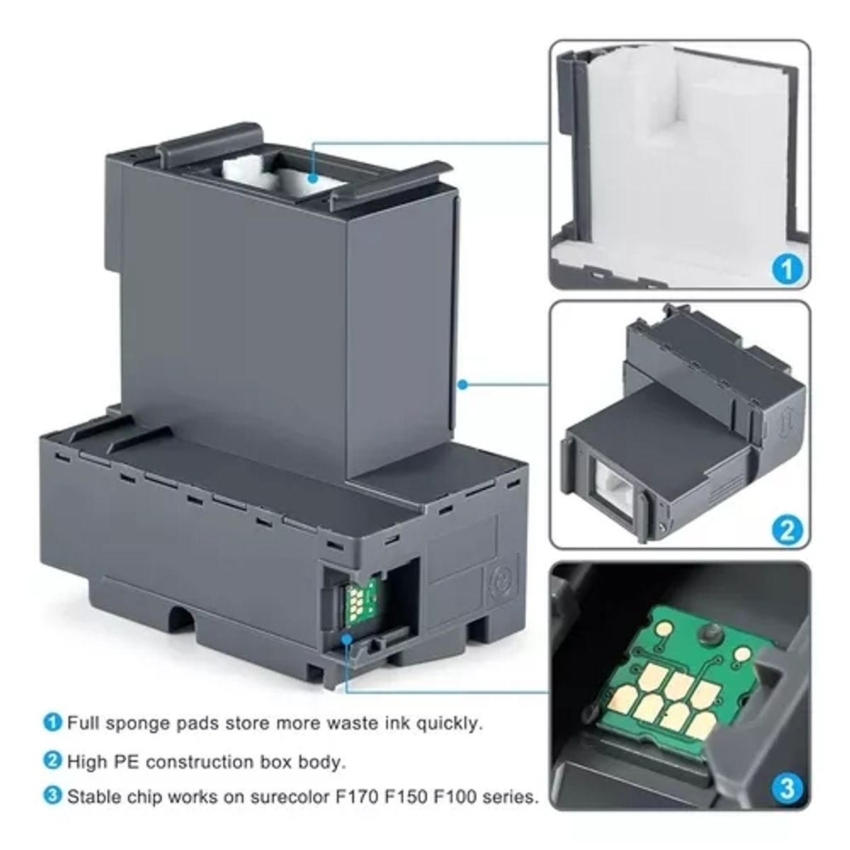 ATURE - Caja de Mantenimiento C13S210125 S2101 para Impresoras Epson SC-F170 y F100
