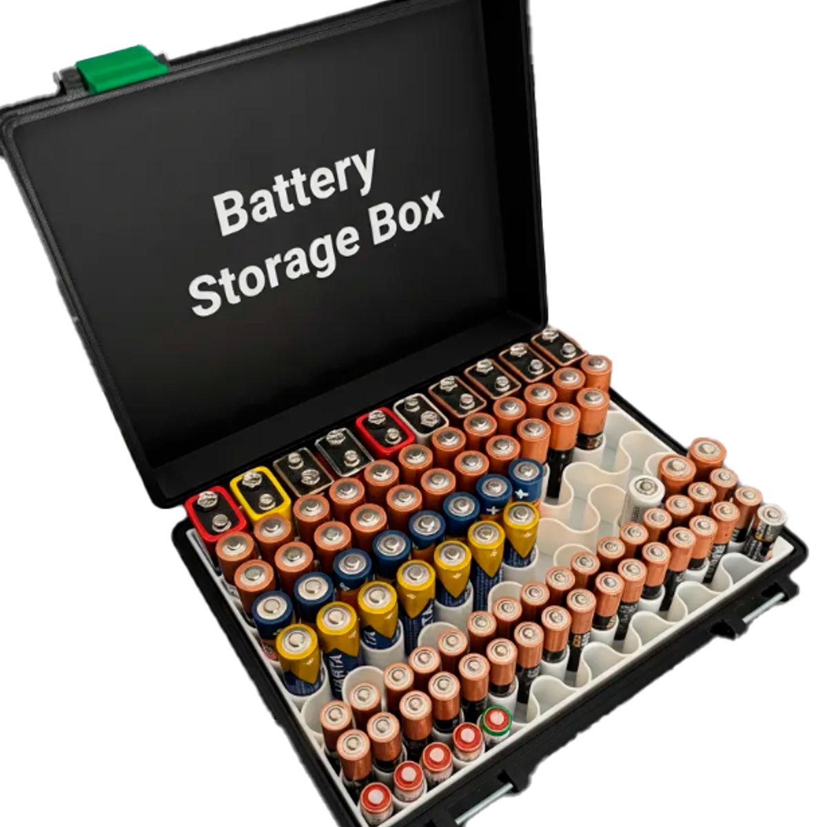 GENERICO - Caja de almacenamiento de baterías (para 118 baterías)