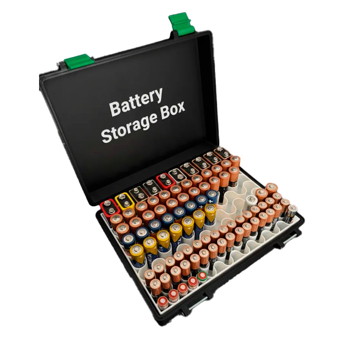 GENERICO - Caja de almacenamiento de baterías (para 118 baterías)