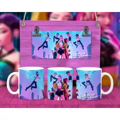 GENERICO - Taza Cerámica 11oz KPOP Demon Hunters Contra Demonios Acción Total