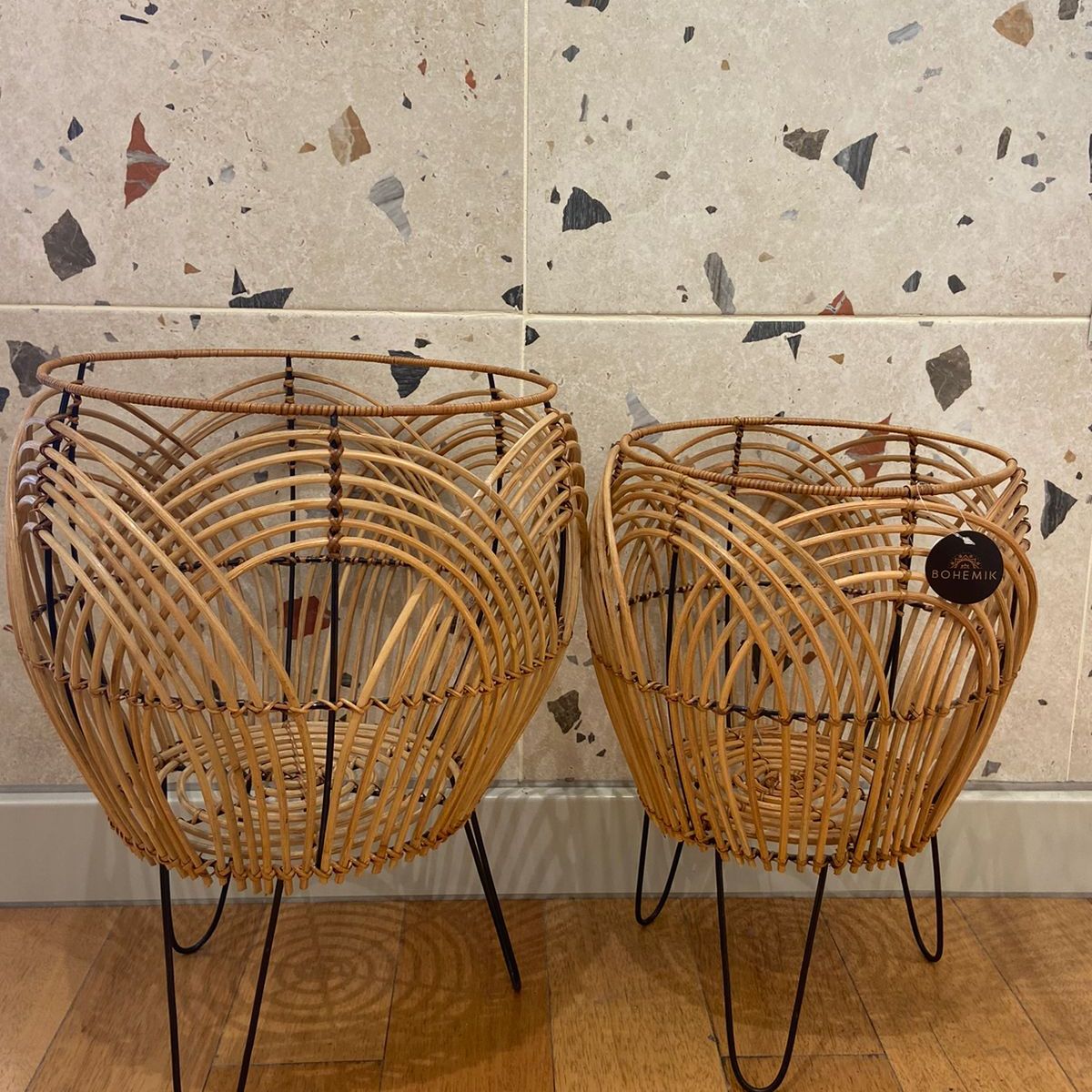 BOHEMIK - 2 Canasto multipropósito Mauro 1 de 65 cm x 36 cm y 1 de 50 cm x 30 cm