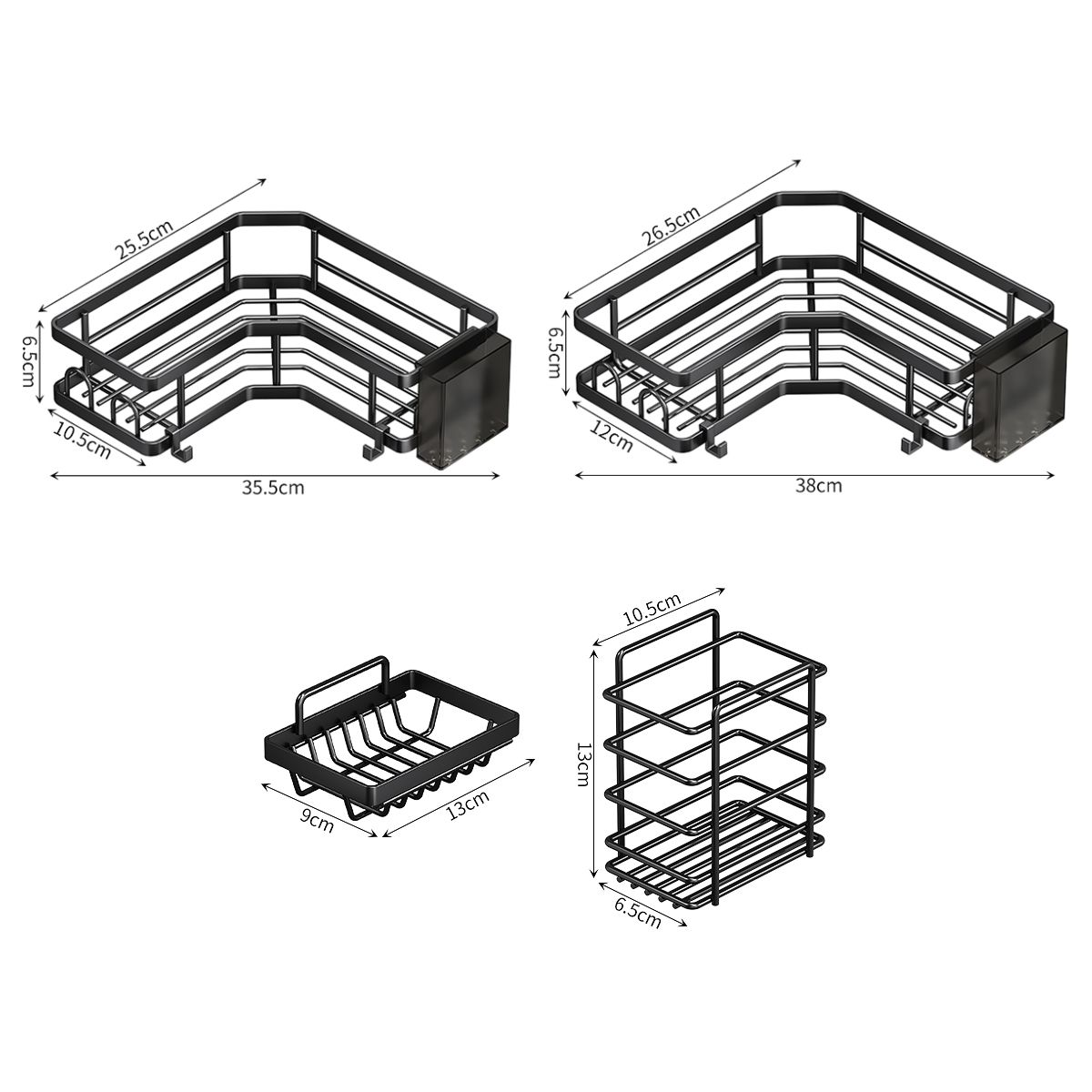 KINDA NICE - Estante De Baño Sin Taladro Metal - Organizador Para Ducha