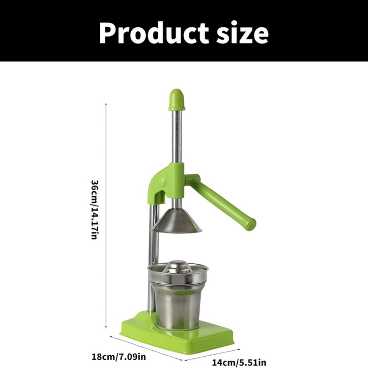 GENERICO - Exprimidor Manual Jugo Extractor Con Palanca Verde
