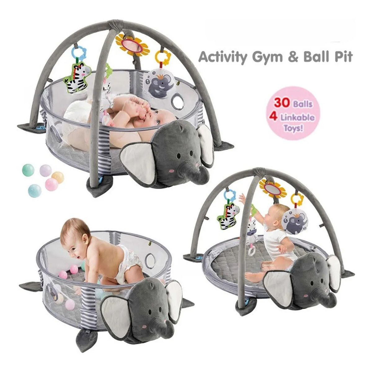 TOYUN TOYUN - Gimnasio 3en1 Estera Para Gatear Tapete De Juego Elefante