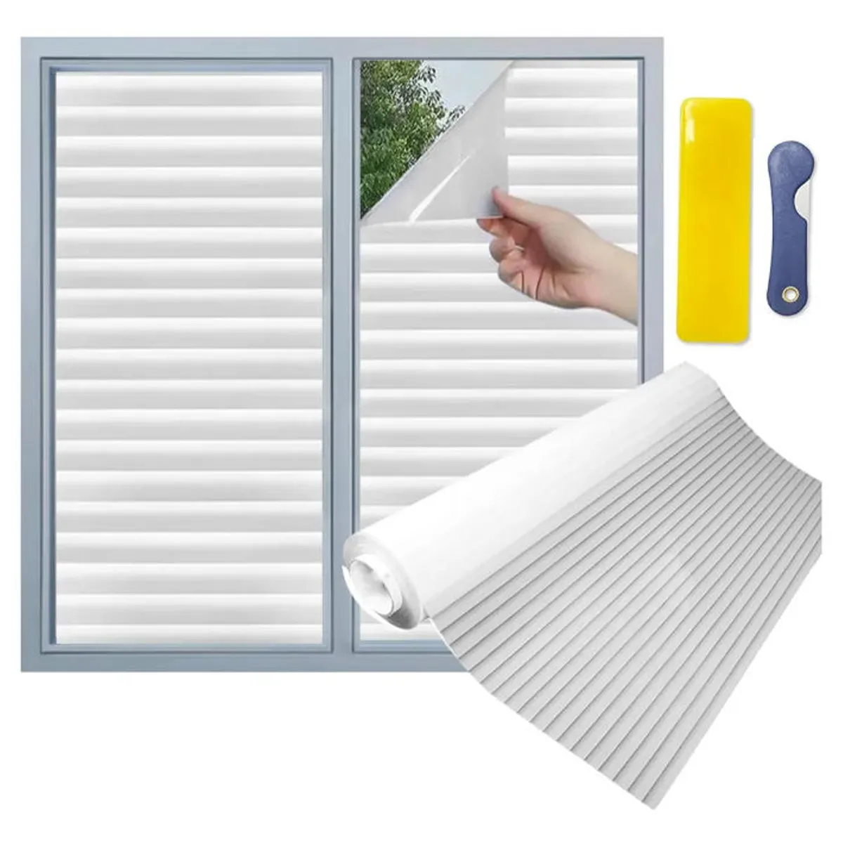 WUWAWDOGA - Vinilo Ventana Electrostático Vidrio Empavonado Films 60x200cm