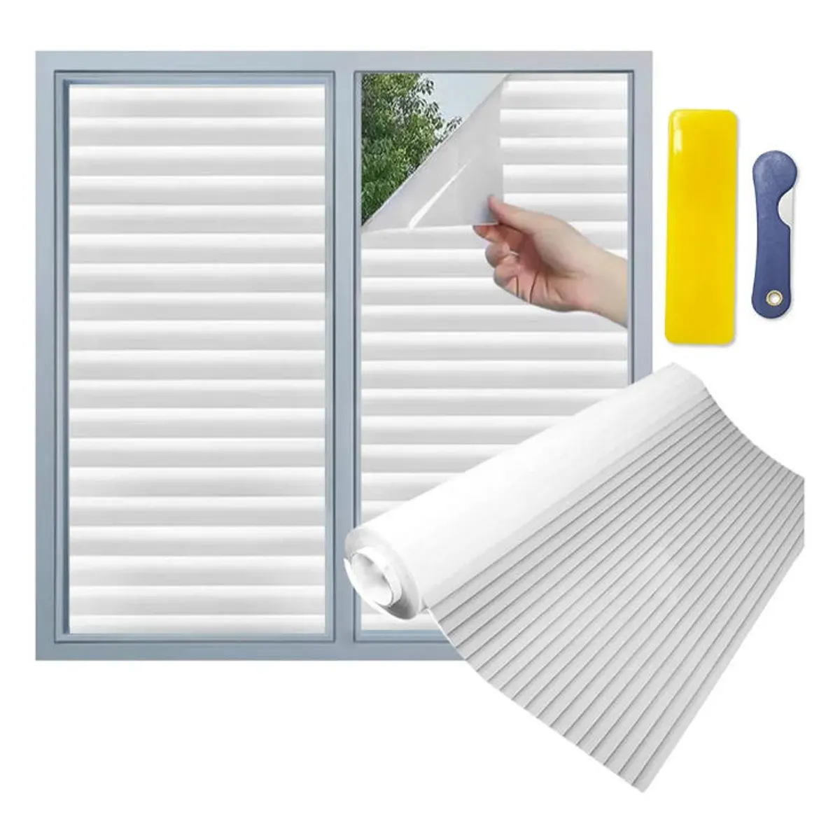 WUWAWDOGA - Vinilo Ventana Electrostático Vidrio Empavonado Films 60x200cm