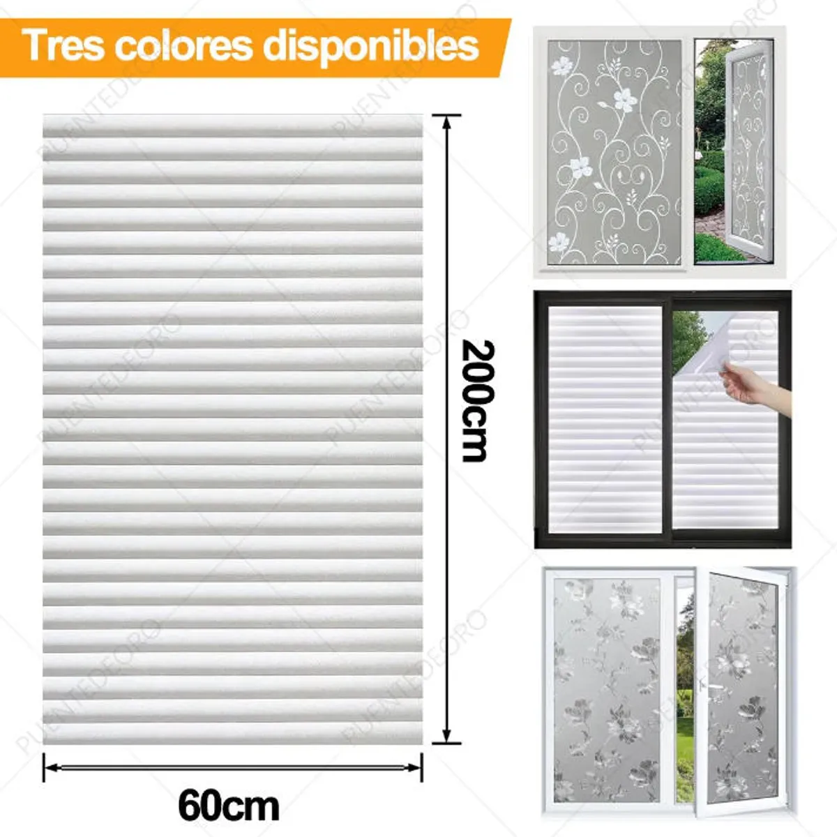 WUWAWDOGA - Vinilo Ventana Electrostático Vidrio Empavonado Films 60x200cm