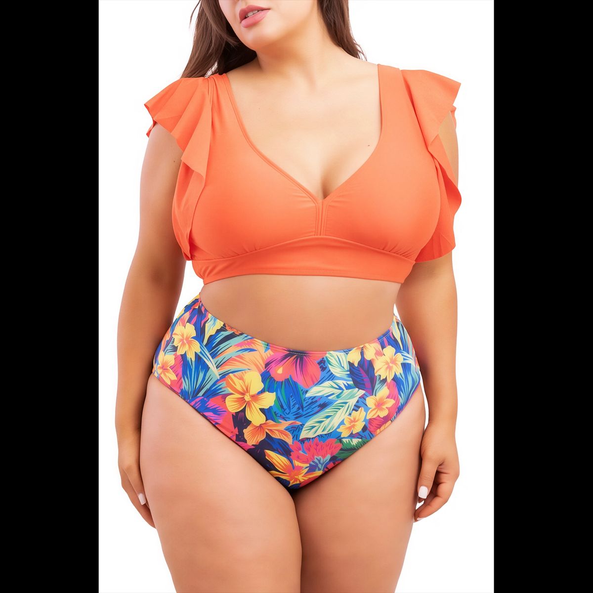 HIPSY SWIMWEAR - Bikini tiro alto Milena Orange