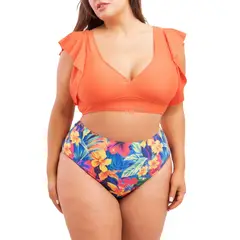 HIPSY SWIMWEAR - Bikini tiro alto Milena Orange
