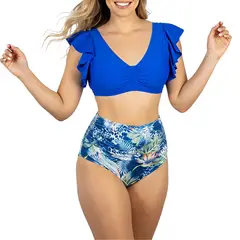 HIPSY SWIMWEAR - Bikini tiro alto Mare Azul