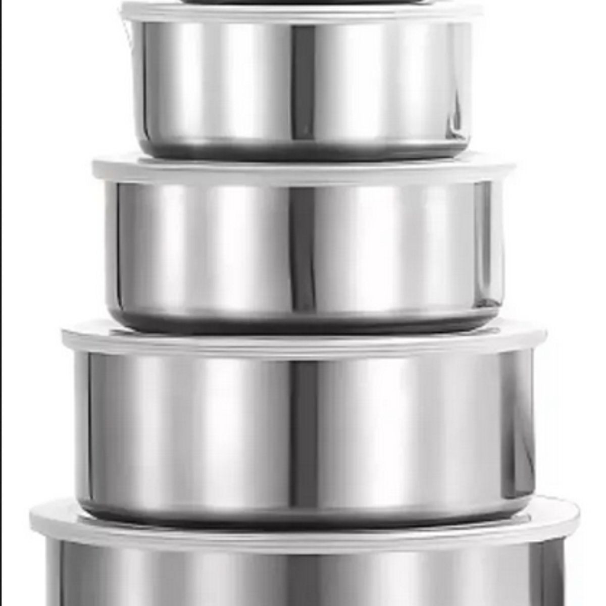 GENERICO - Set Bowl Acero Inoxidable 5 Piezas Con Tapa