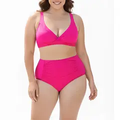 HIPSY SWIMWEAR - Bikini tiro alto escote V colores