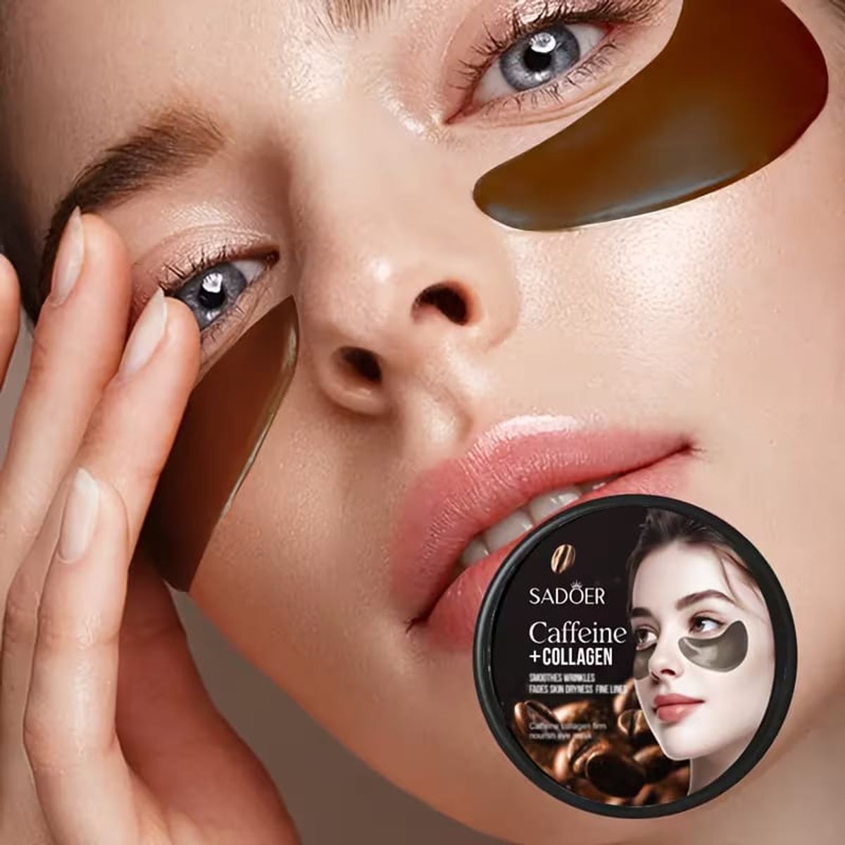 GENERICO - 60 Parches Hidrogel de Cafeína + Colágeno Reafirmante Antiojeras desinflamante