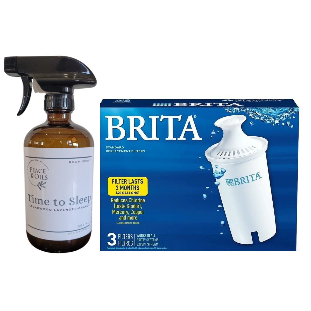 BRITA - Brita Filtro Agua 3 Unid + Bruma Aromatizante Spray 500ml Ts