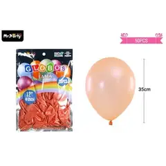 GENERICO - Globos de látex perlado dorado rosa 35cm 50pcs