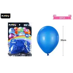 GENERICO - Globos de látex azul oscuro mate 35cm 50pcs