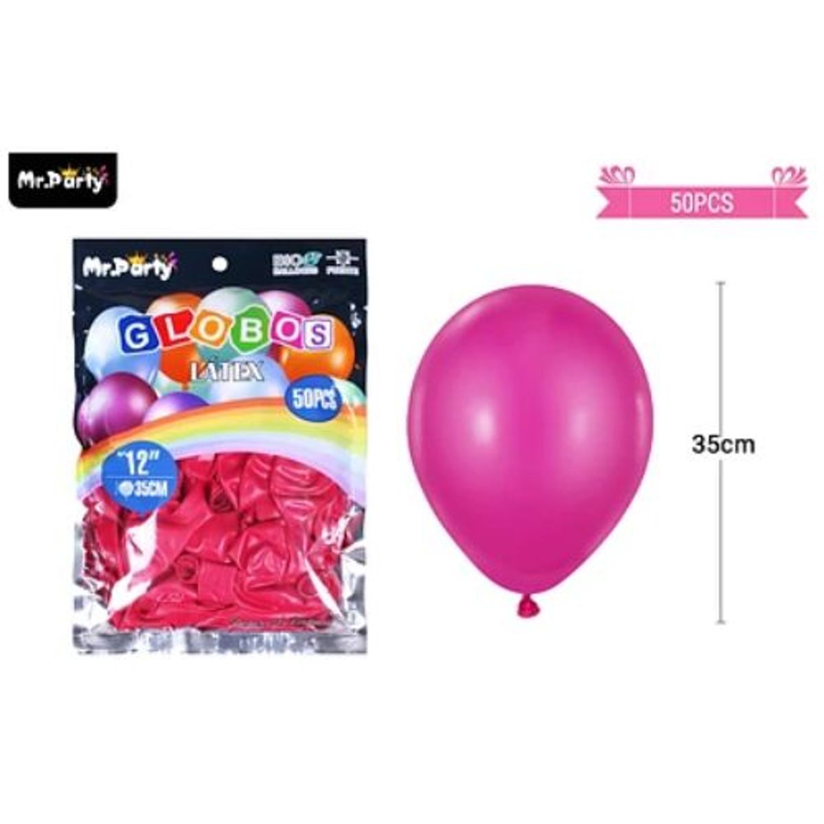 GENERICO - Globos de látex vino tinto mate 35cm 50pcs