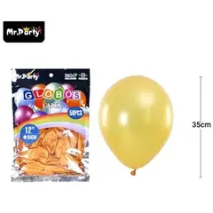 GENERICO - Globos de látex perlado dorado claro 35cm 50pcs