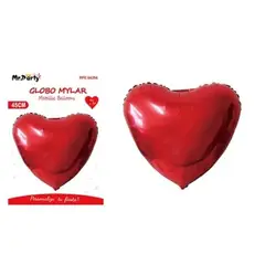 GENERICO - Globo metálico corazón rojo 45cm