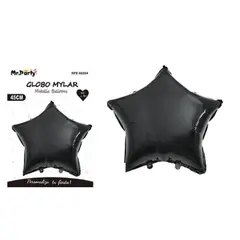 GENERICO - Globo metálico estrella negro 45cm