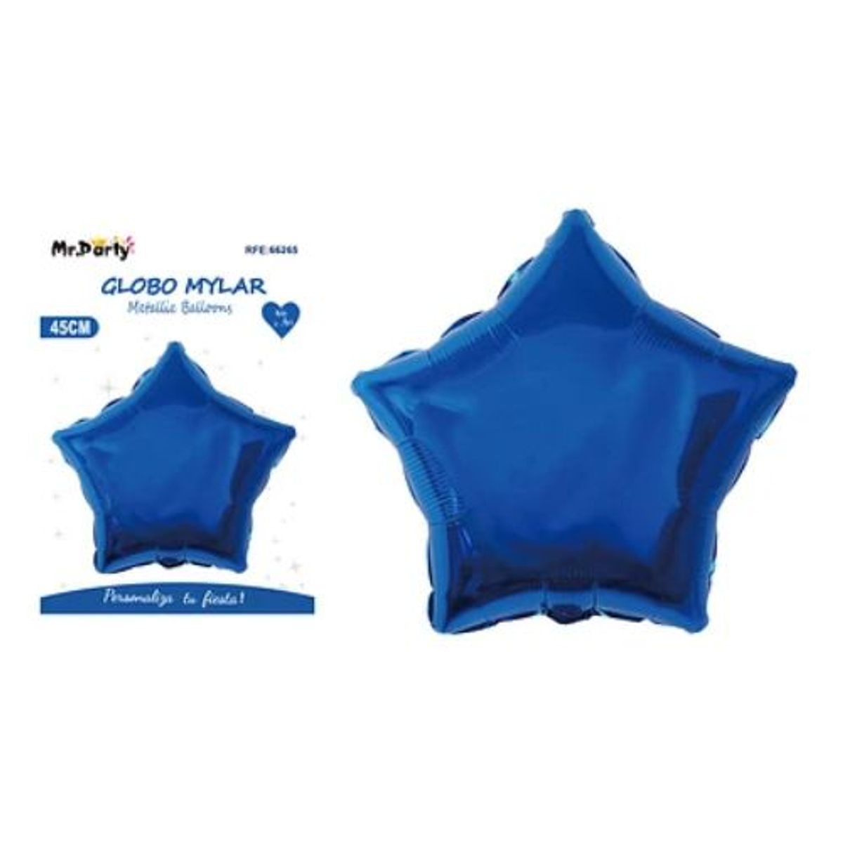 GENERICO - Globo metálico estrella azul 45cm
