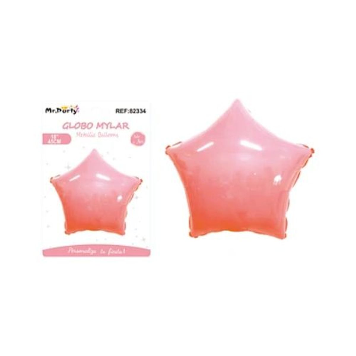 GENERICO - Globo metálico macaron estrella rosa 45cm