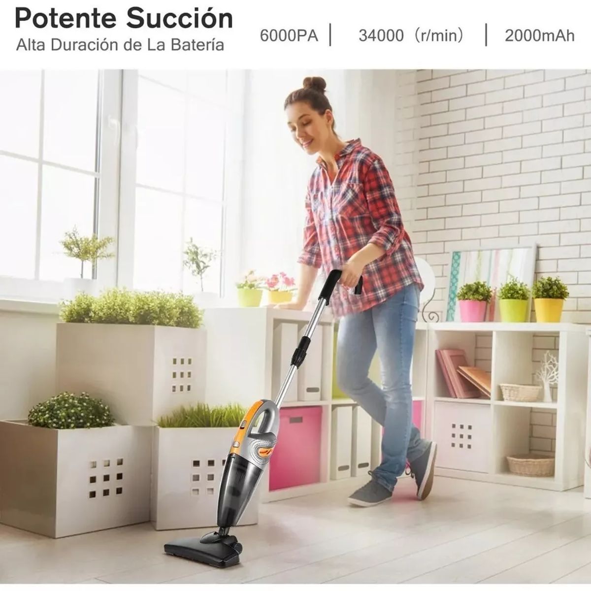 BLUEDREAMER - Aspiradora Inalambrica Aspirador Mano Portátil Dos En Uno