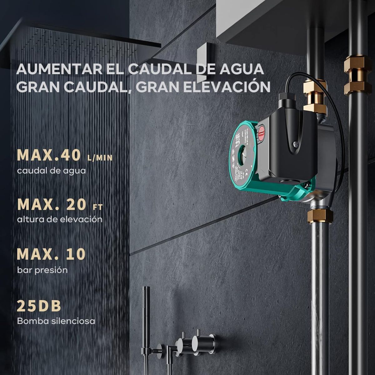 BLUEDREAMER - Bomba Agua Presurizadora Para Silenciosa Calefon