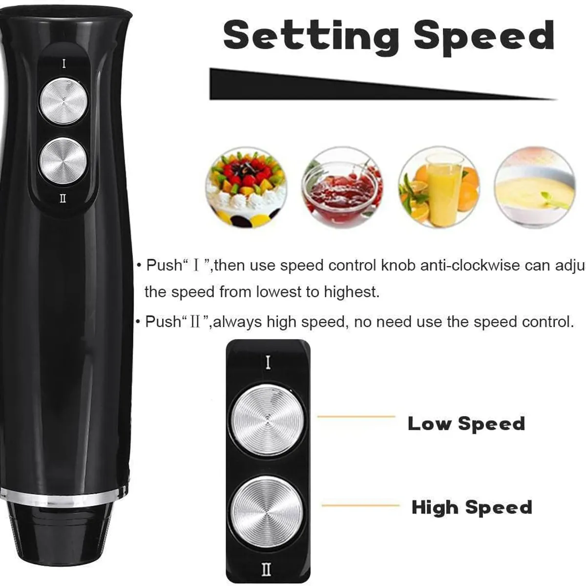 BLUEDREAMER - Batidora De Mano De Acero Inoxidable De 500W