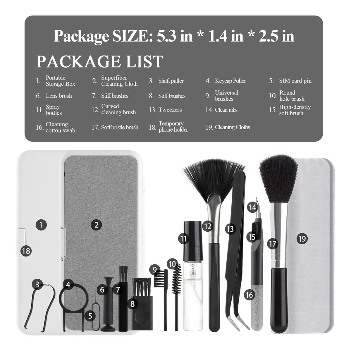 GENERICO - Kit de Limpieza y Organización 18 en 1 para Auriculares y Computadora