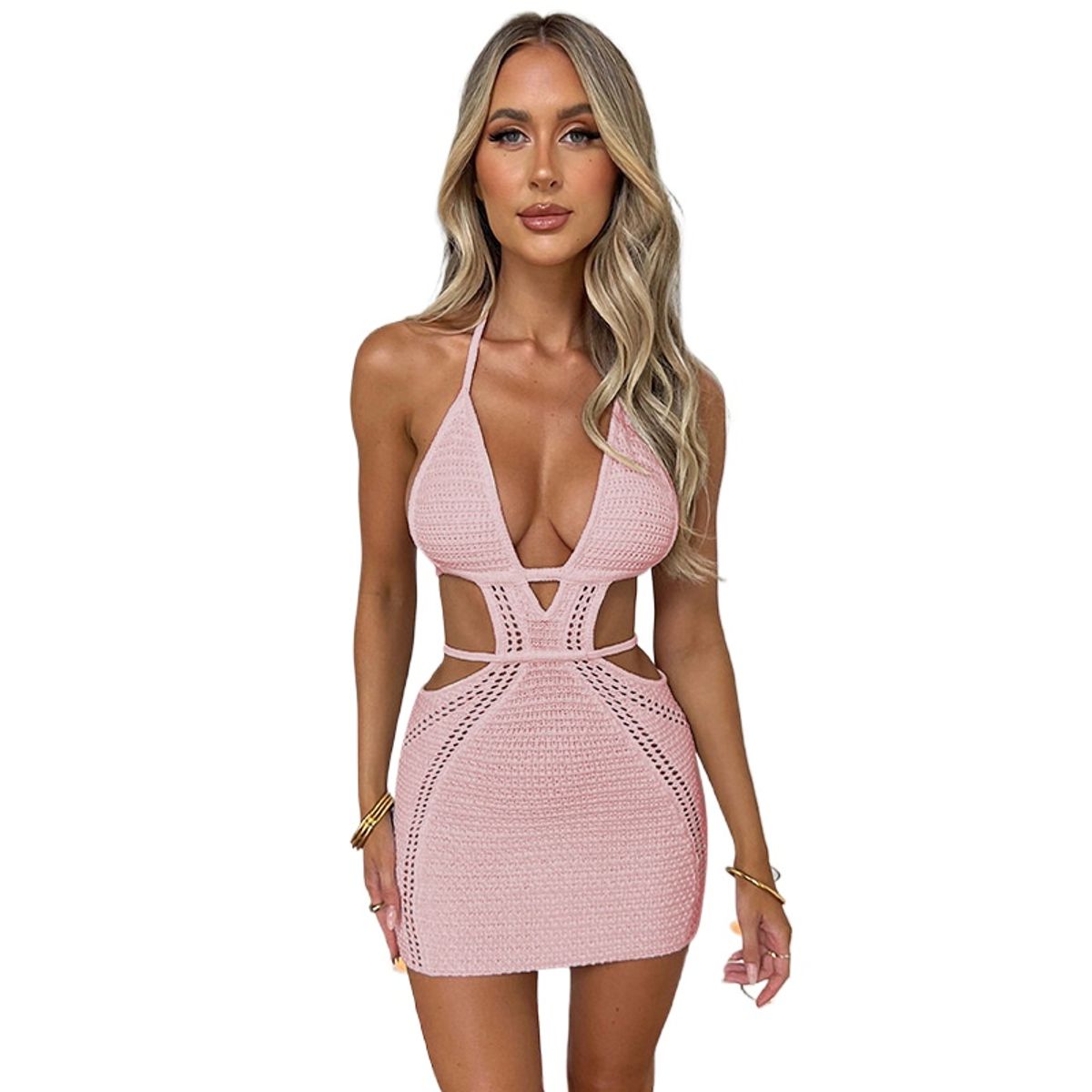 TIOZONEY - Vestido de playa para mujer - Rosado