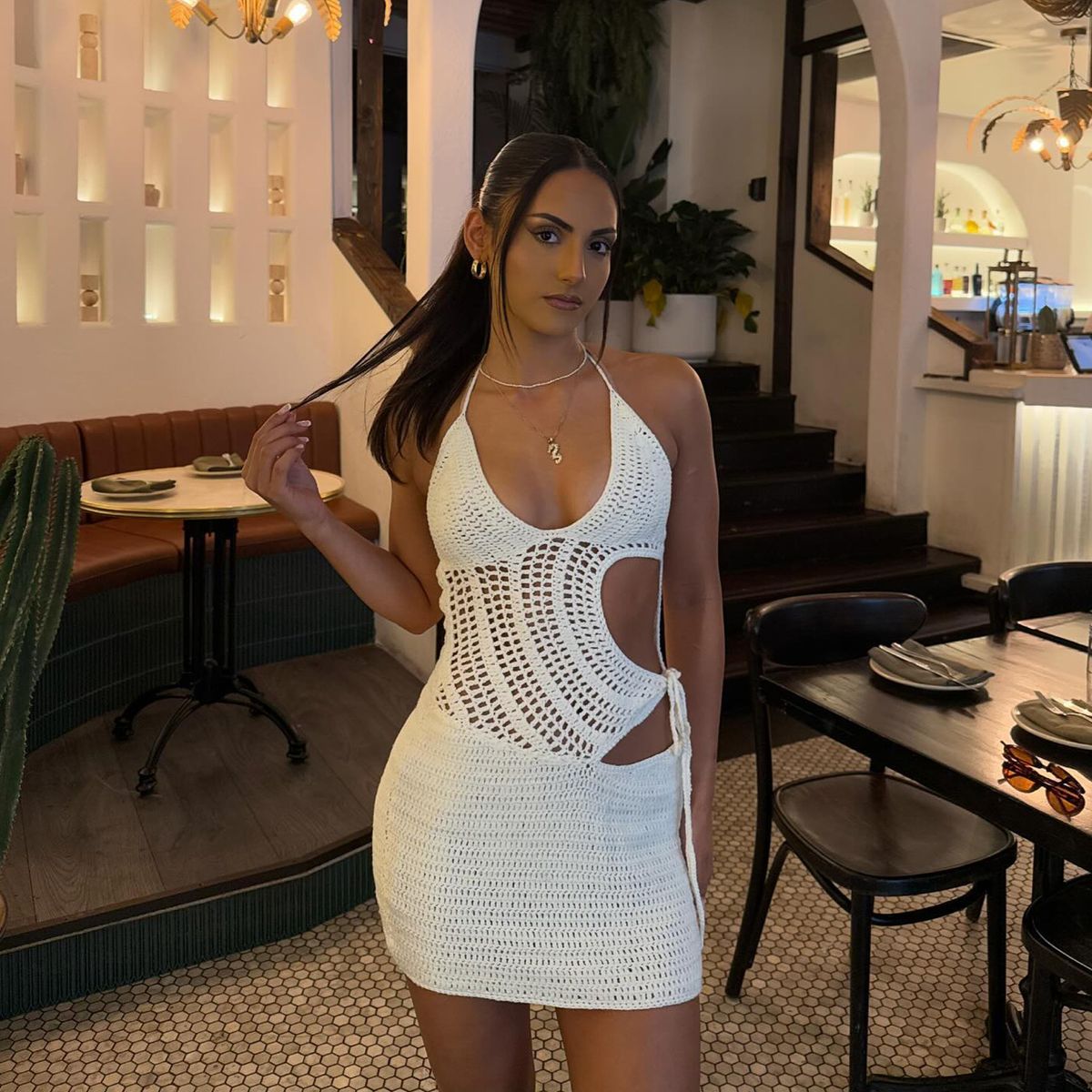 TIOZONEY - Vestido de playa para mujer - Blanco