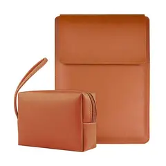 GENERICO - Funda Organizadora con Soporte para Portátil+Bolsa de Almacenamiento para Cables 13-14 Pulgadas