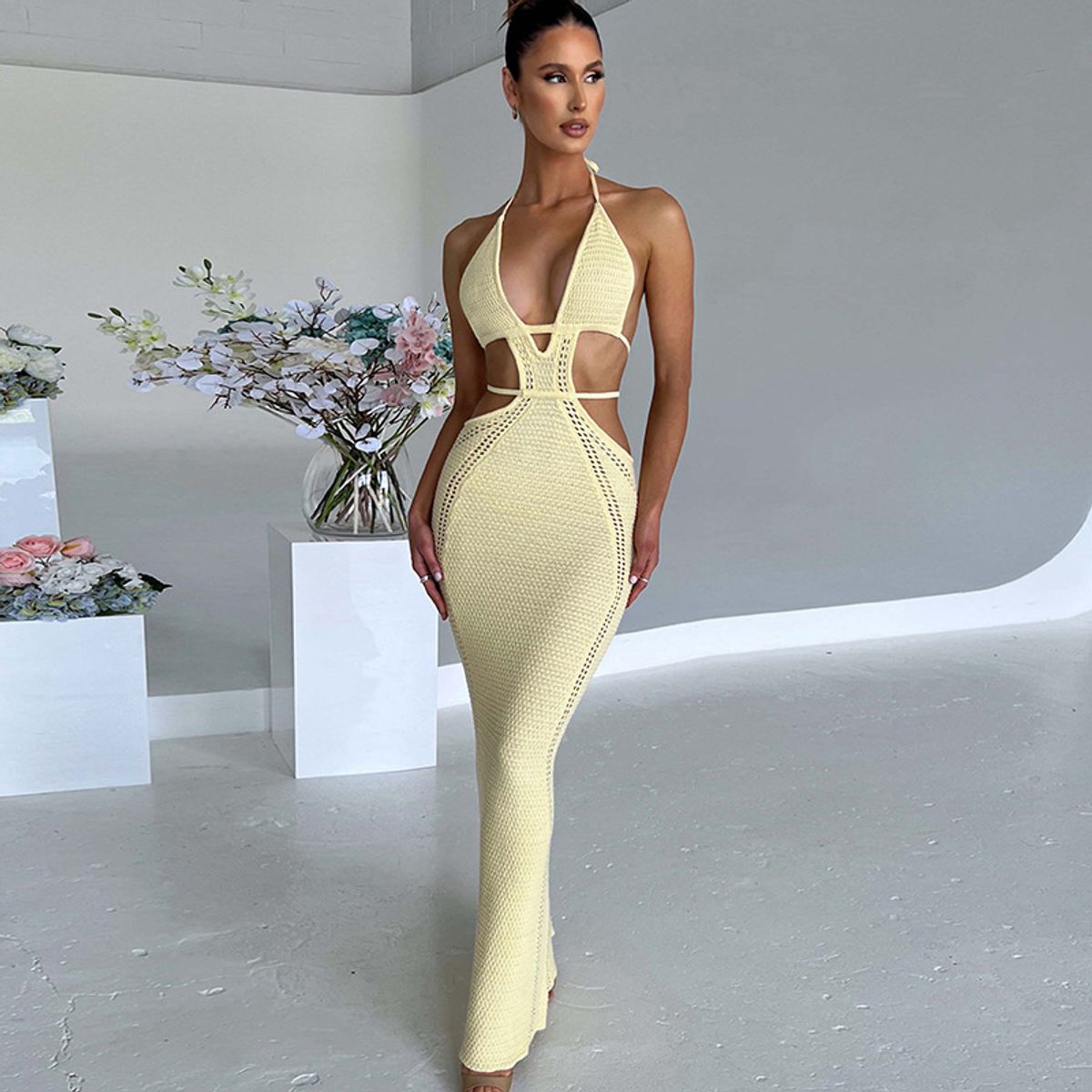 TIOZONEY - Vestido de playa para mujer - Amarillo