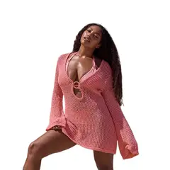 TIOZONEY - Vestido de playa para mujer - Rosado