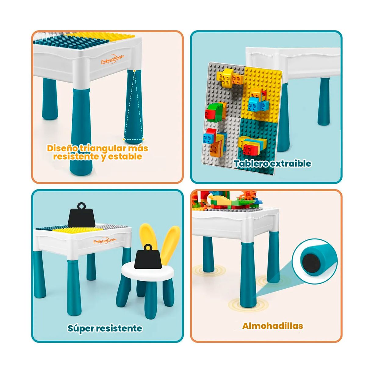 ESHOPANGIE - Mesa Didactica De Bloques Construcción Mas Silla