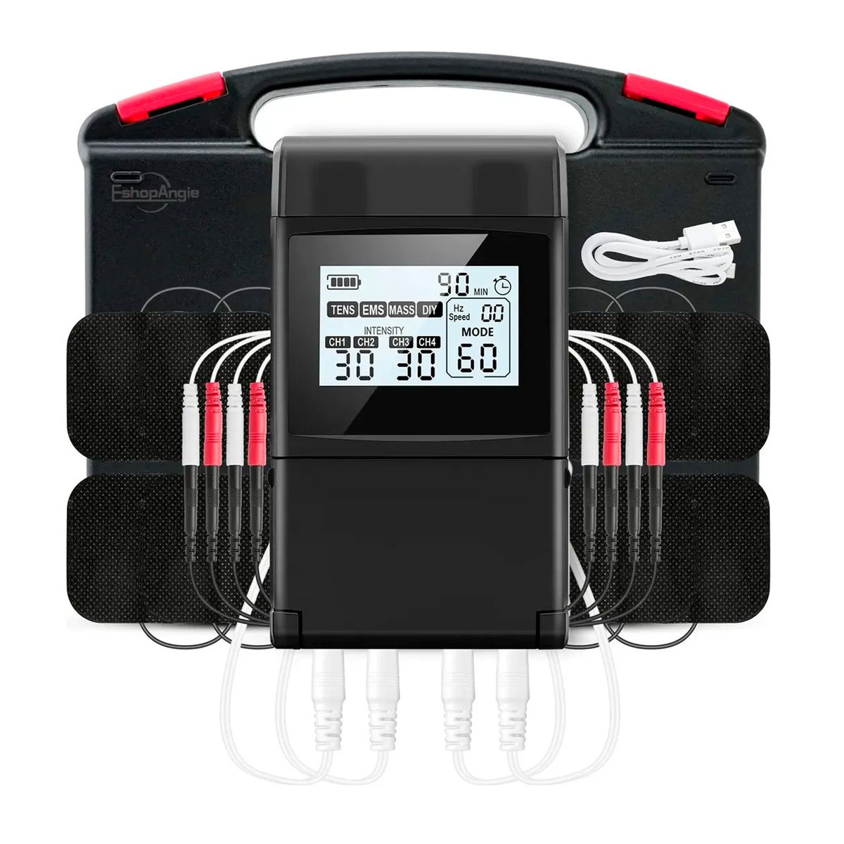 ESHOPANGIE - Electroestimulador Muscular Tens Ems Masaje 4 Canales