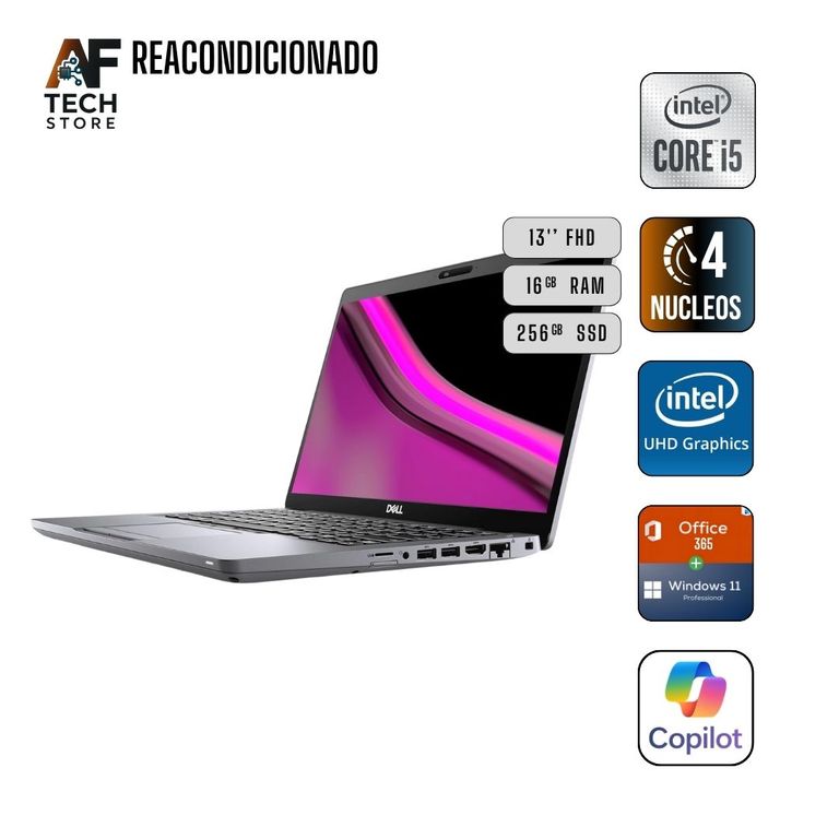 Notebook 5310 I5 10th 16GB 256GB - Win11+Office - Reacondicionado Profesional