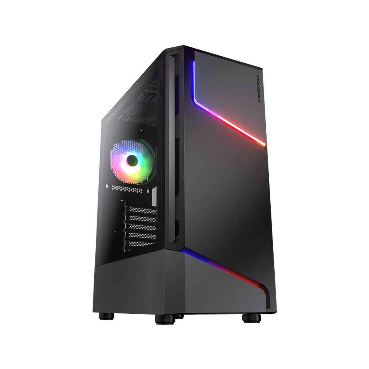 COUGAR GAMING - Gabinete Gamer Cougar MX360 RGB, Mid-Tower, Vidrio Templado, 1 Ventilador, Negro