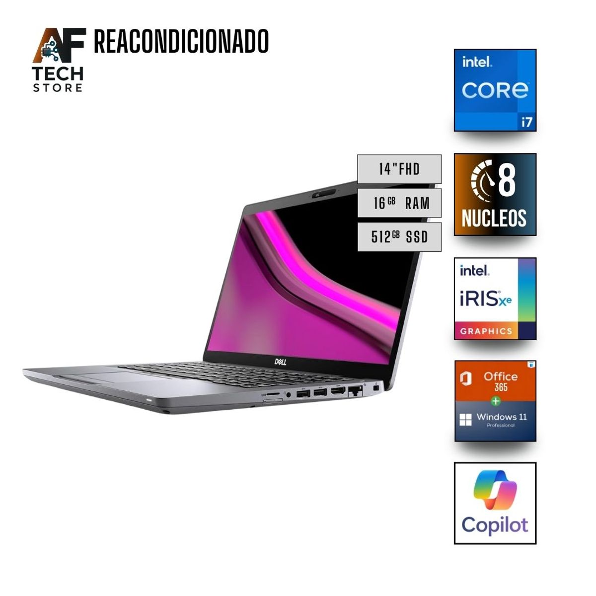 DELL - Notebook DELL 5340 I7 12th 16GB 512GB - Win11+Office - Reacondicionado Profesional