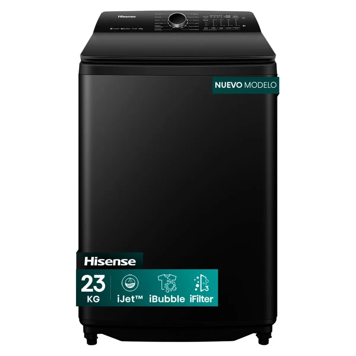 HISENSE - Lavadora Hisense WT5I2323DB 23 kg Gris Oscuro Carga Superior - Caja Reciclada